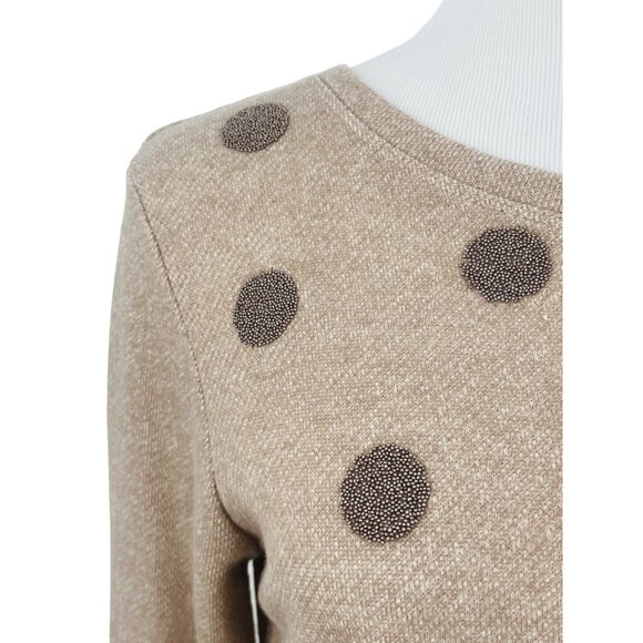 Maison Jules Beaded Polka Dot Ruffle Hem Sweater - Picture 4 of 8